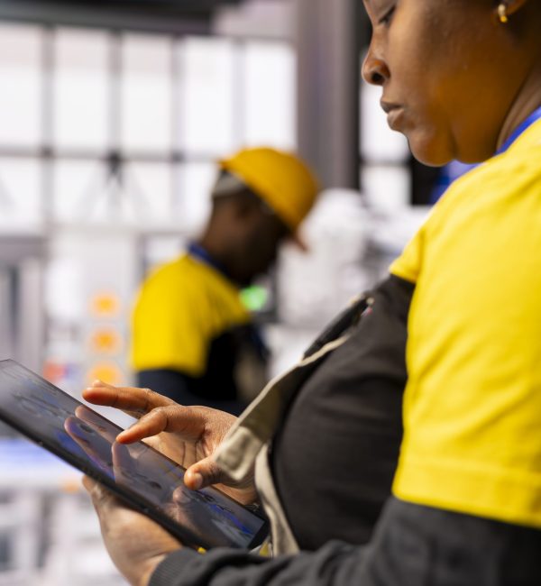 smart factory engineer developing automated machinery